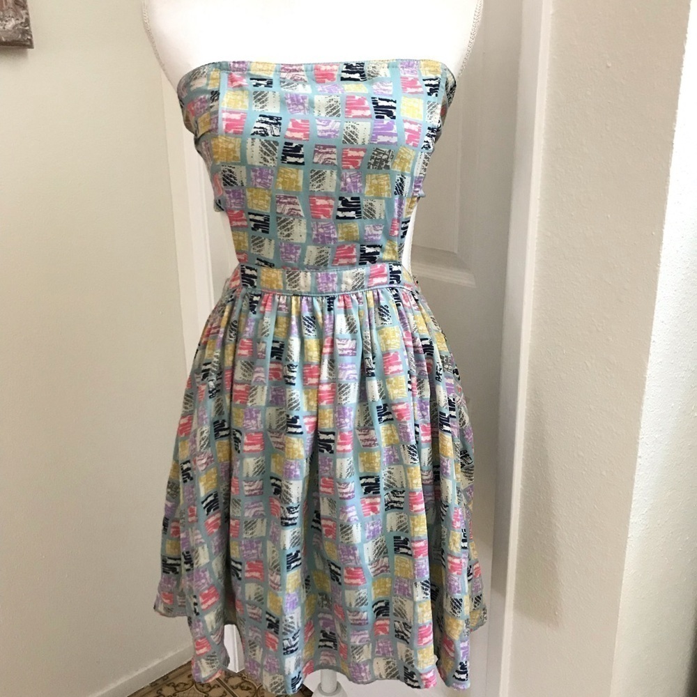 Moon Collection Strapless Tie Back Dress Sz Small